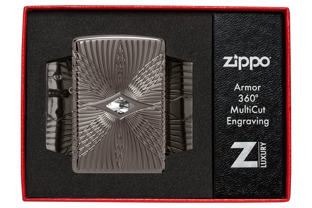 Zippo Armor Pattern MultiCut, Black Ice Lighter #49291