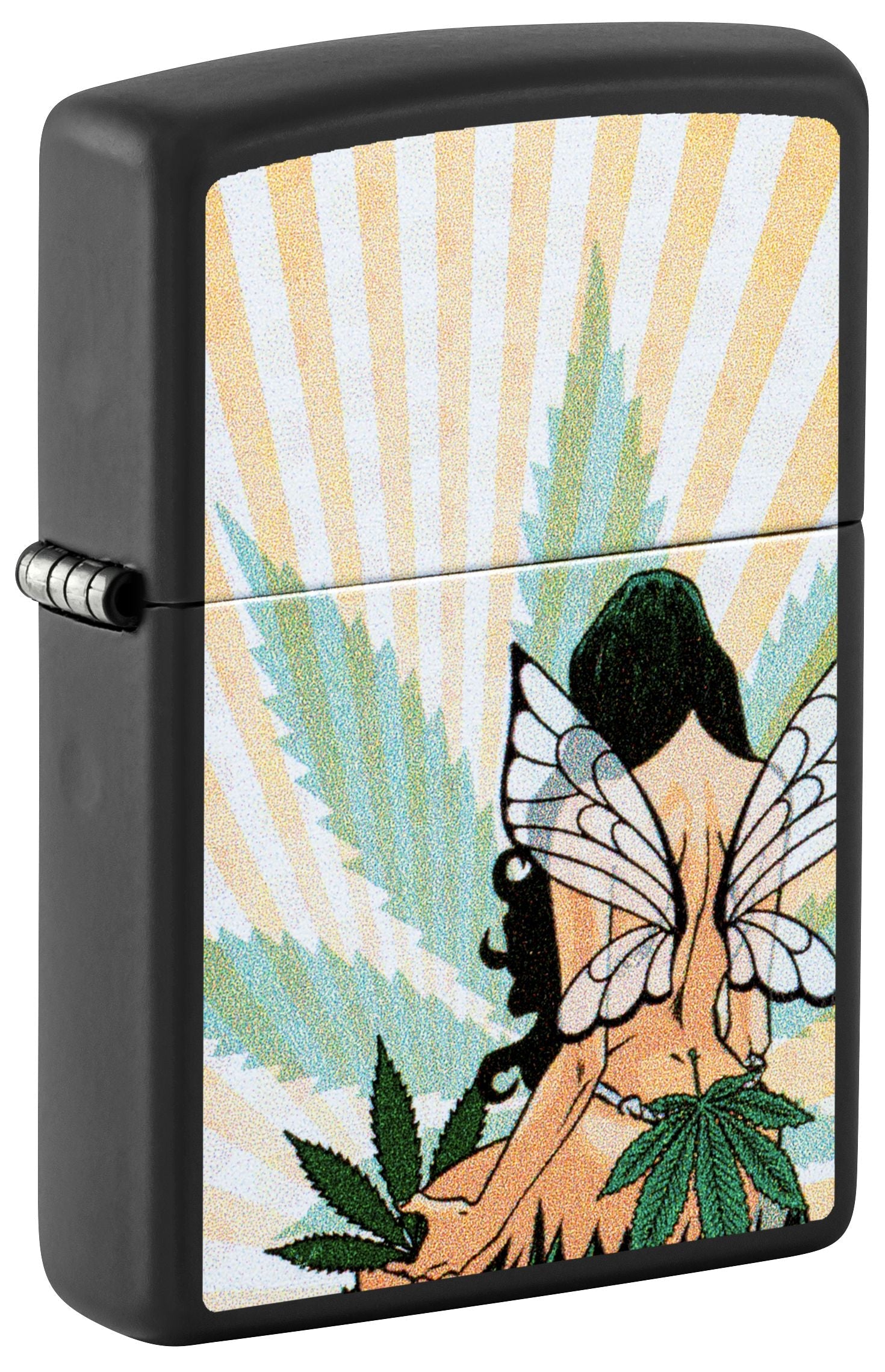 Zippo Cannabis Fairy, Black Matte Lighter #46576