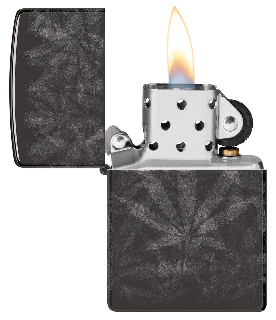 Zippo Cannabis 360°, High Polish Black Lighter #48924