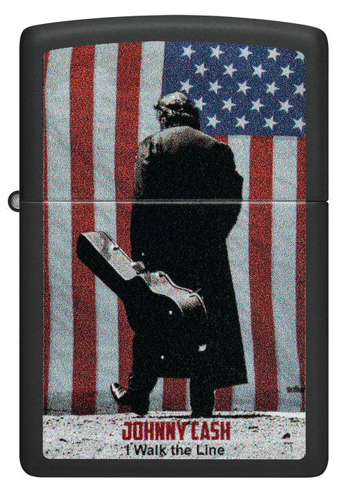 Zippo Johnny Cash I Walk The Line USA, Black Matte Lighter #46166
