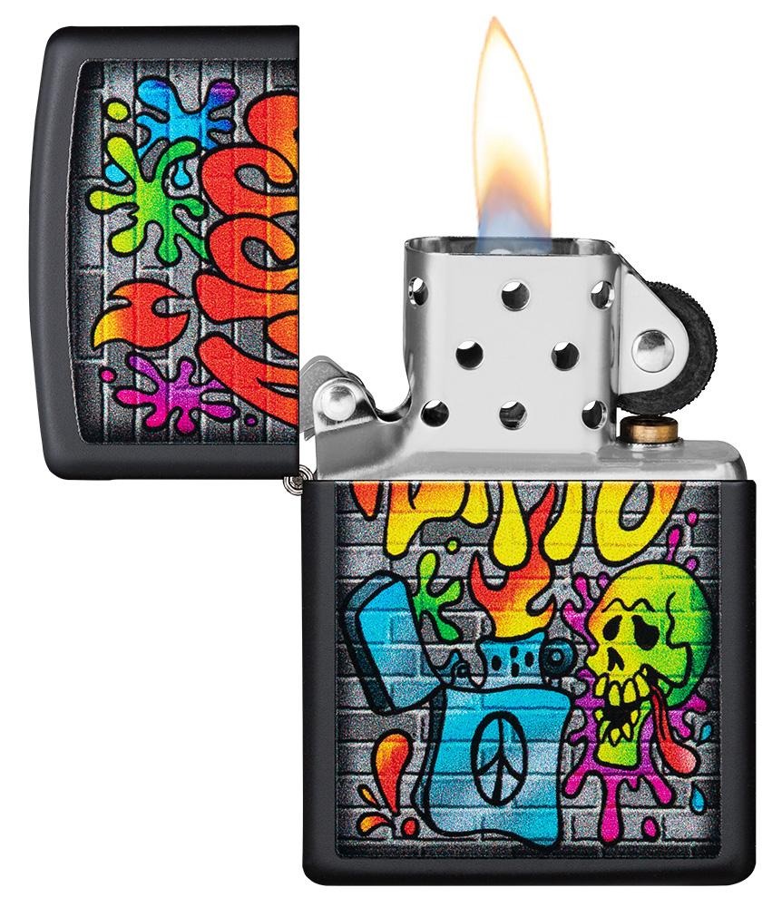 Zippo Street Art Grafitti, Black Matte Lighter #49605