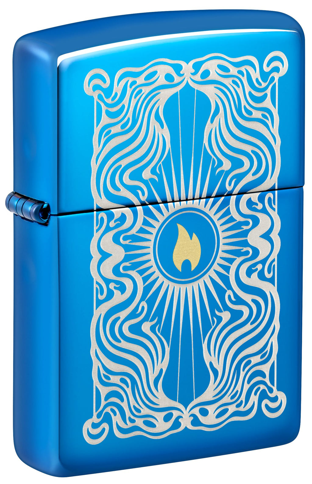 Zippo Fancy Flame, High Polish Blue Lighter #46424