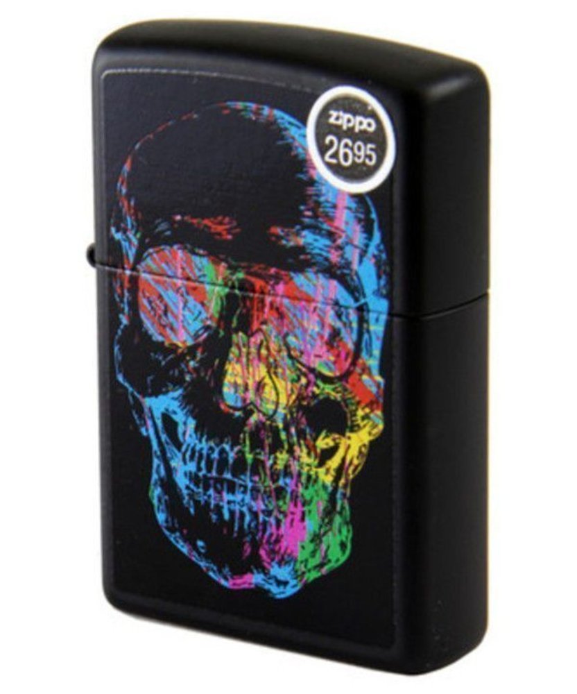 Zippo Colorful Skull, Black Matte Lighter #28042