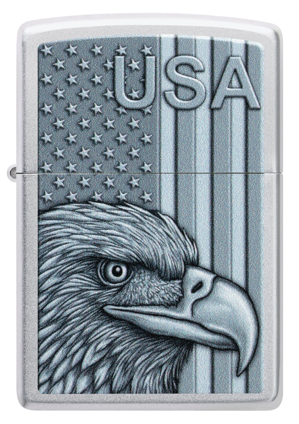 Zippo USA Pride Eagle, Satin Chrome Lighter #46825