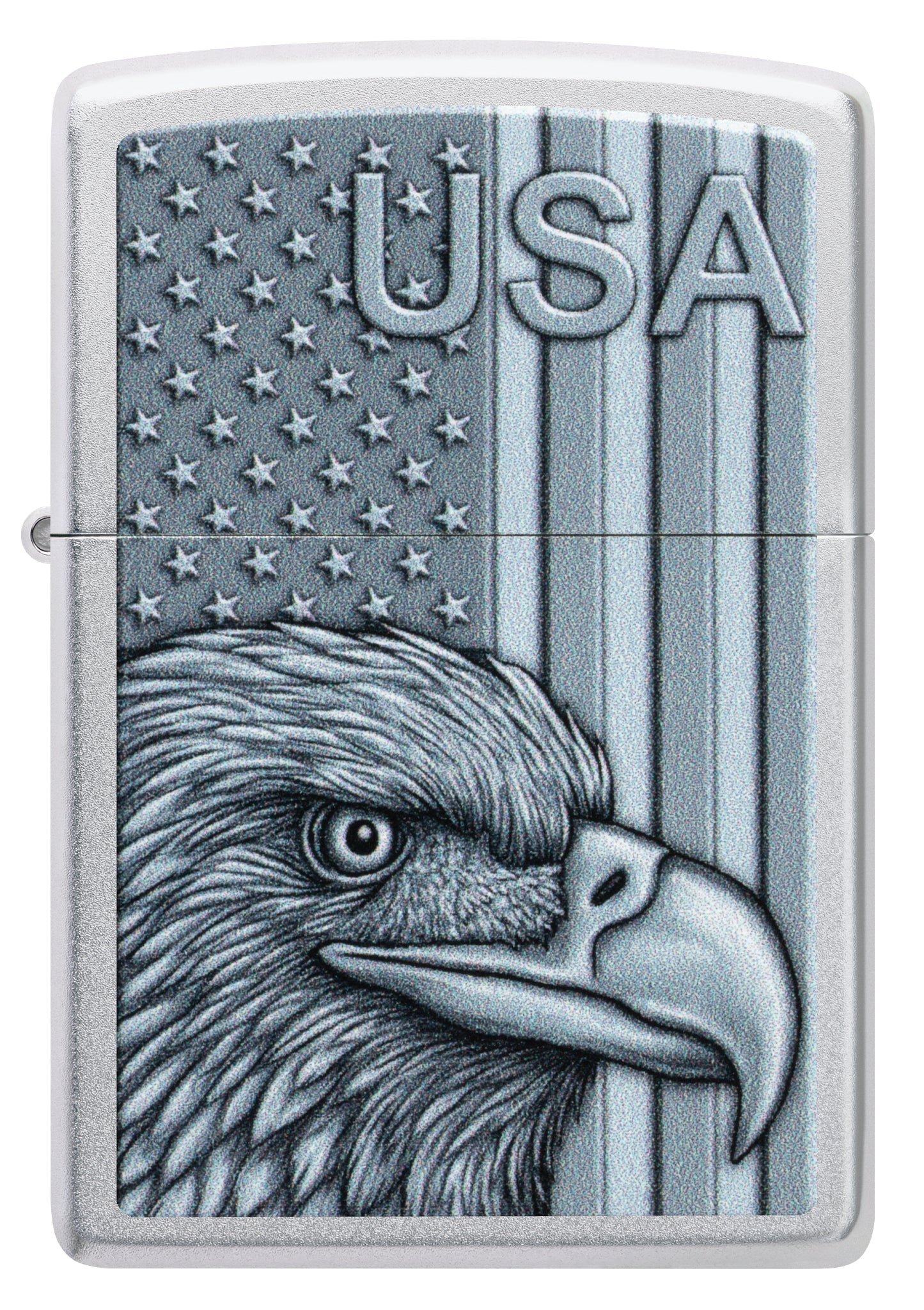 Zippo USA Pride Eagle, Satin Chrome Lighter #46825