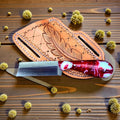 The Brahma – Custom Handmade Rasp Steel Bull Cutter Knife with Epoxy Resin Handle & Leather Sheath