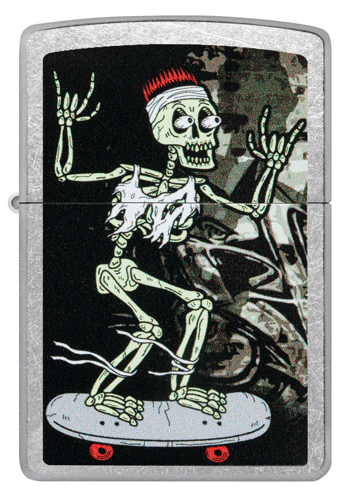Zippo Skateboard Skeleton, Street Chrome Lighter #48911