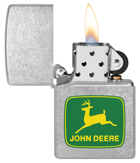 Zippo John Deere Leaping Deer, Street Chrome Lighter #46764