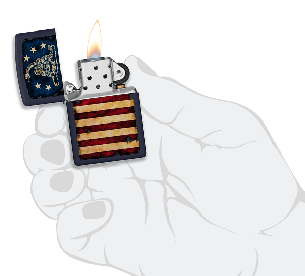 Zippo Don\'t Tread On Me Flag, Navy Matte Lighter #48554