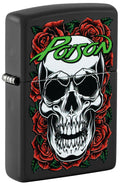 Zippo Poison Skull & Roses, Black Matte Lighter #47229