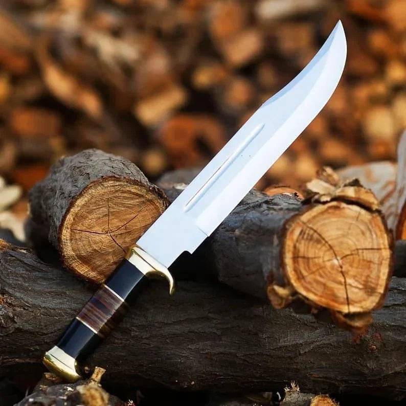 Premium handmade D2 steel Crocodile Dundee survival knife by CSK Forged, featuring a rugged blade and ergonomic handle.