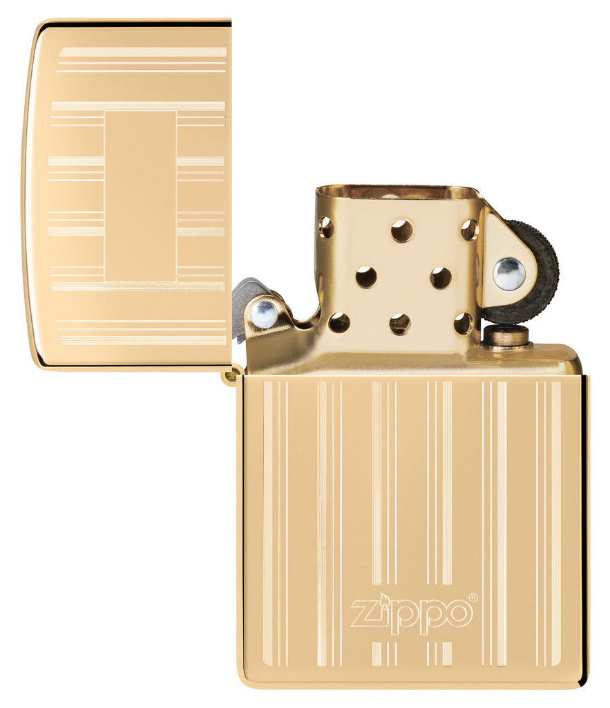 Zippo Classy Zippo Logo, High Polish Brass Lighter #46011
