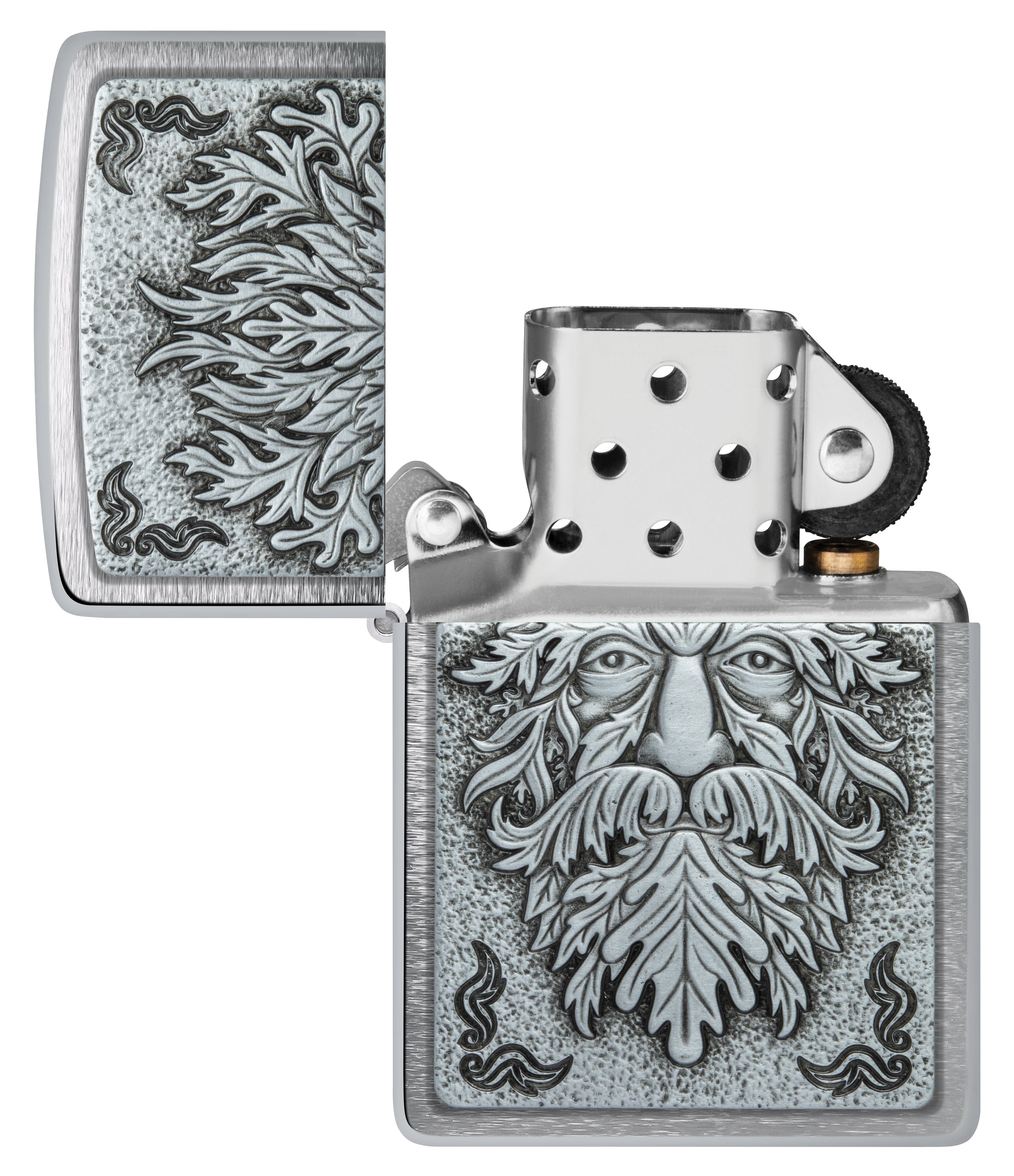 Zippo Norse God Emblem, Brushed Chrome Lighter #48906