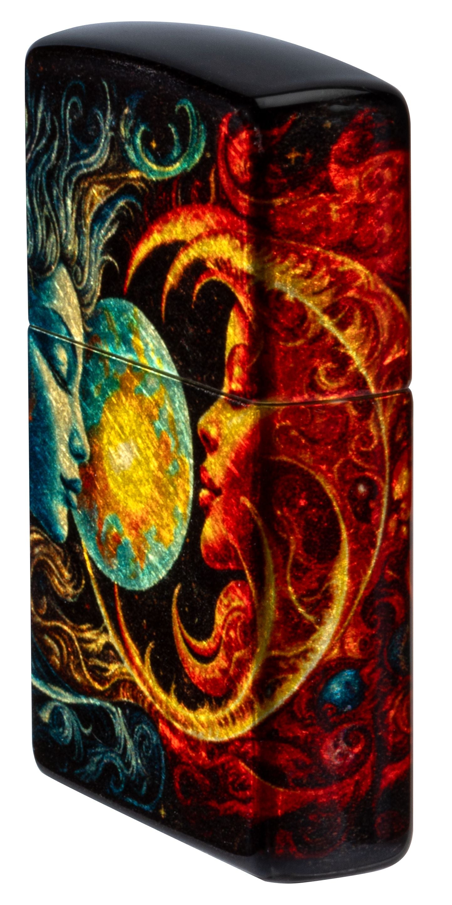 Zippo Spiritual Sun and Moon, 540° Tumbled Brass Fusion Lighter #46563