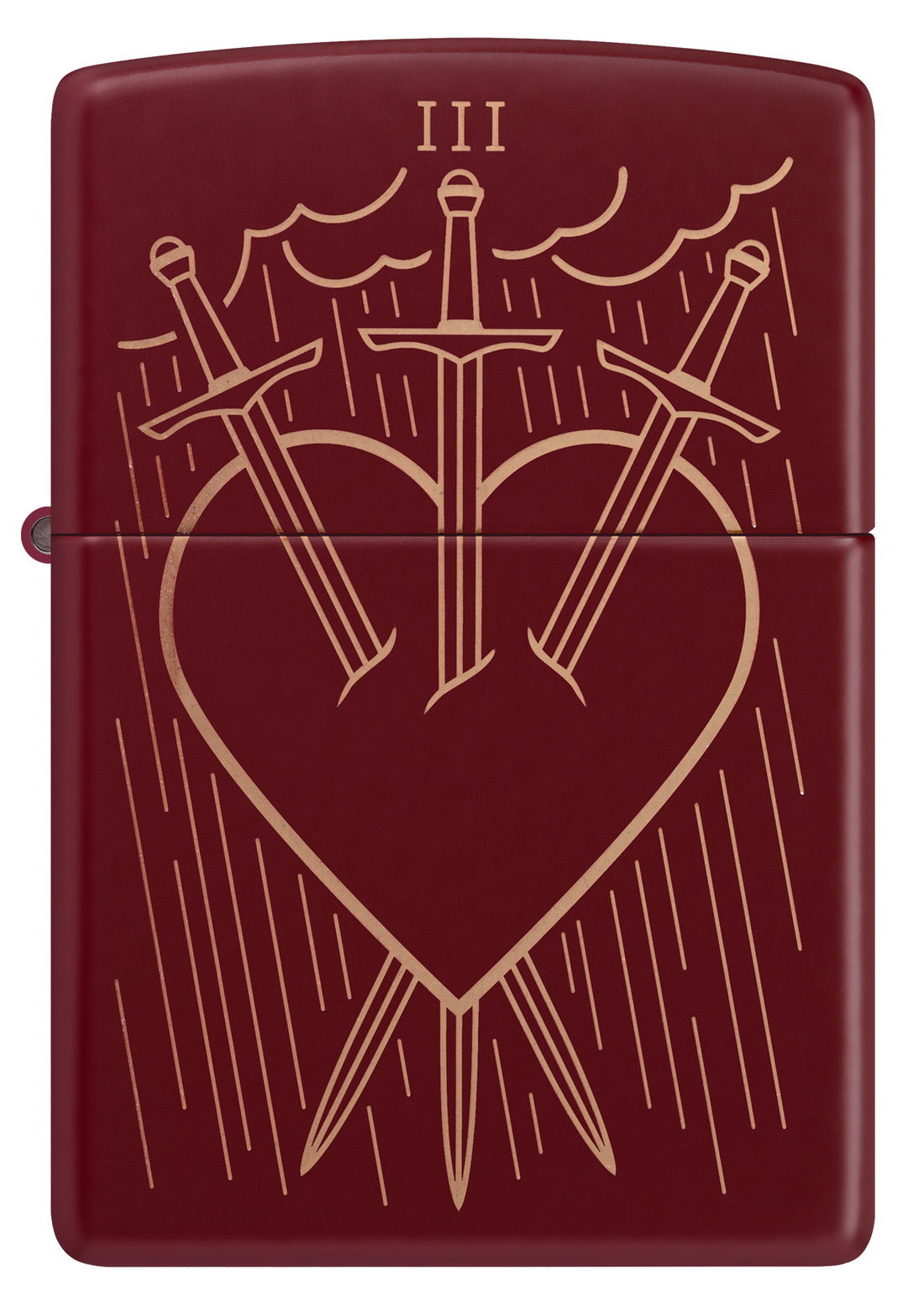 Zippo Three of Swords, Merlot Lighter #46723