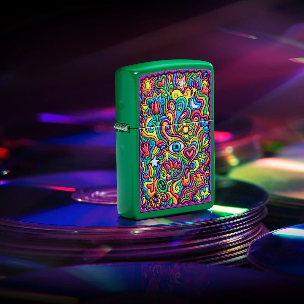 Zippo Trippy, Grass Green Matte Lighter #48957