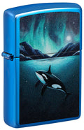 Zippo Orca Killer Whale, High Polish Blue Lighter #48984