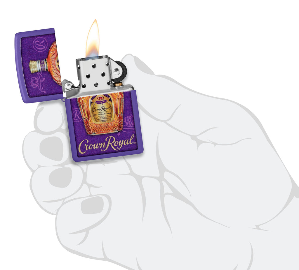 Zippo Crown Royal Whiskey, Purple Matte Lighter #48749