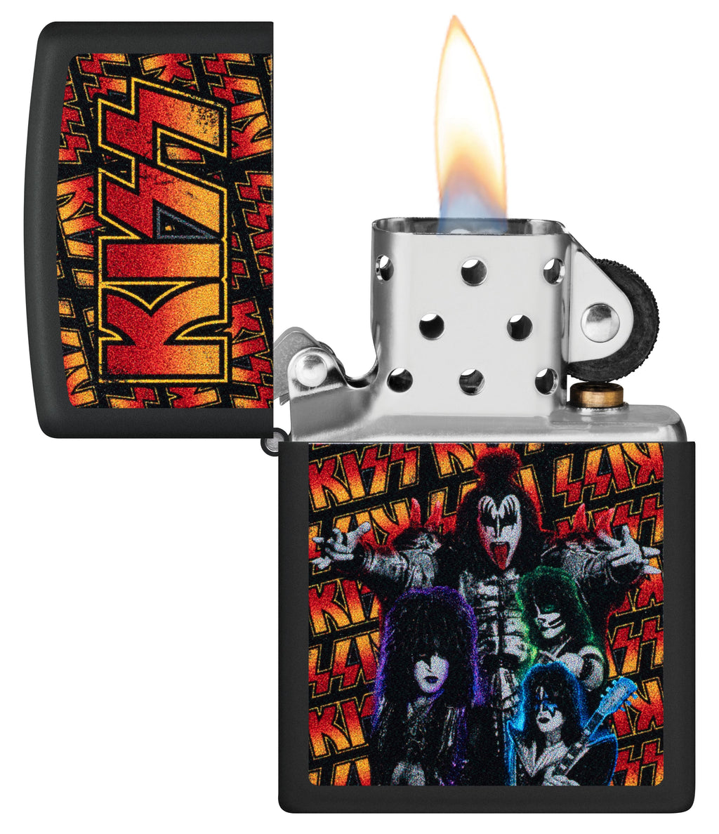 Zippo KISS Rock Band, Black Matte Lighter #47202