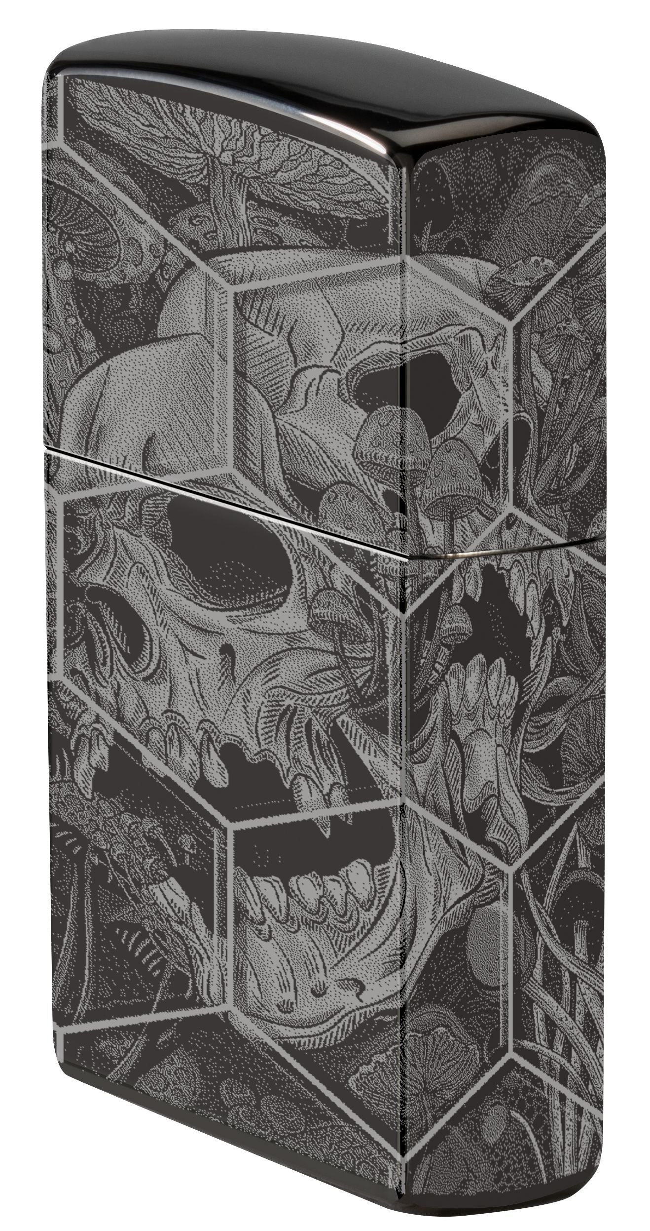 Zippo Trippy Skull 360°, High Polish Black Lighter #46425