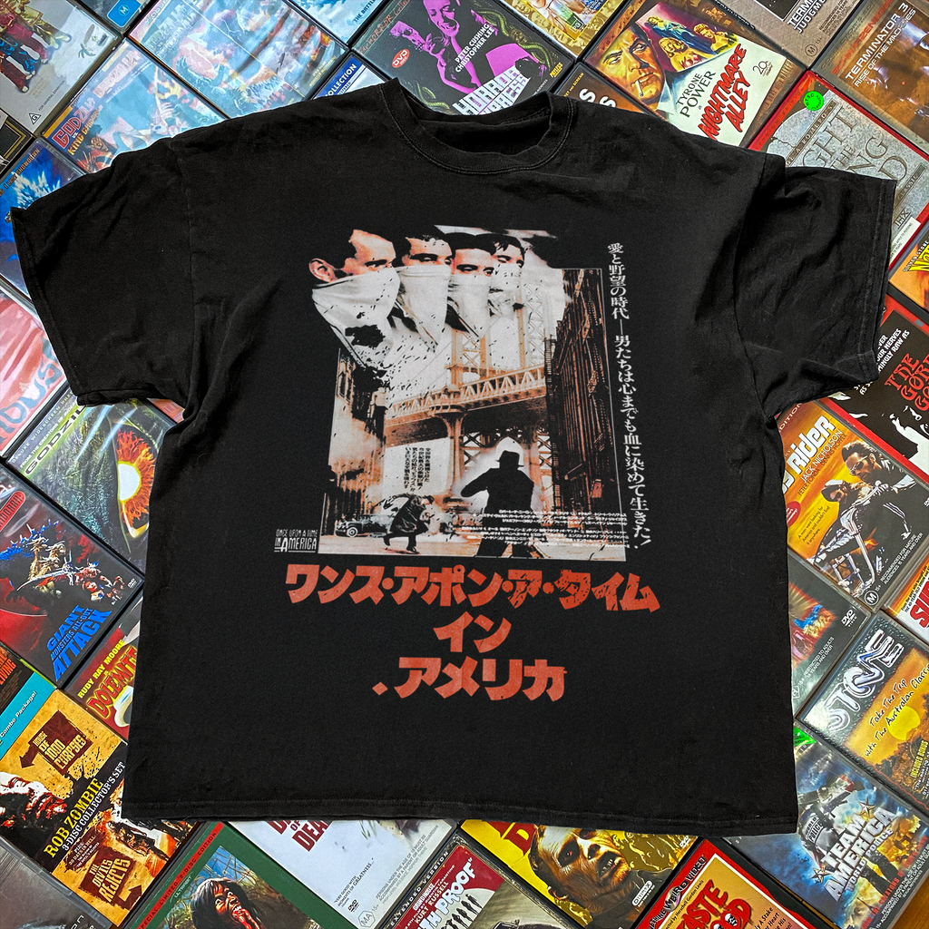 Once Upon a Time In America' 1981 Japanese Poster Washed Black Vintage Tee
