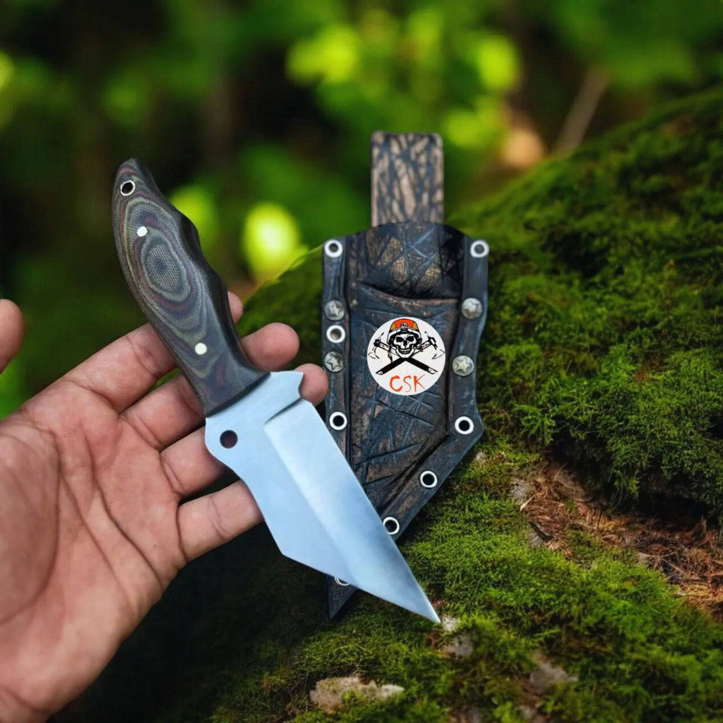 Ronin fixed-blade hunting knife by cskforged with durable G10 handle and sharp blade, suitable for outdoor and hunting tasks.