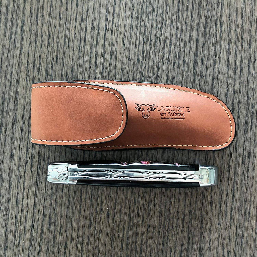 Laguiole en Aubrac Brown Leather Sheath Protector for Folding Knife