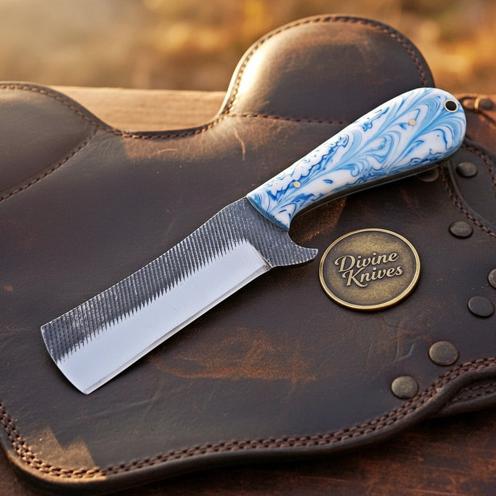 White Swirl Resin Ranch Bull Cutter Built for Real Work