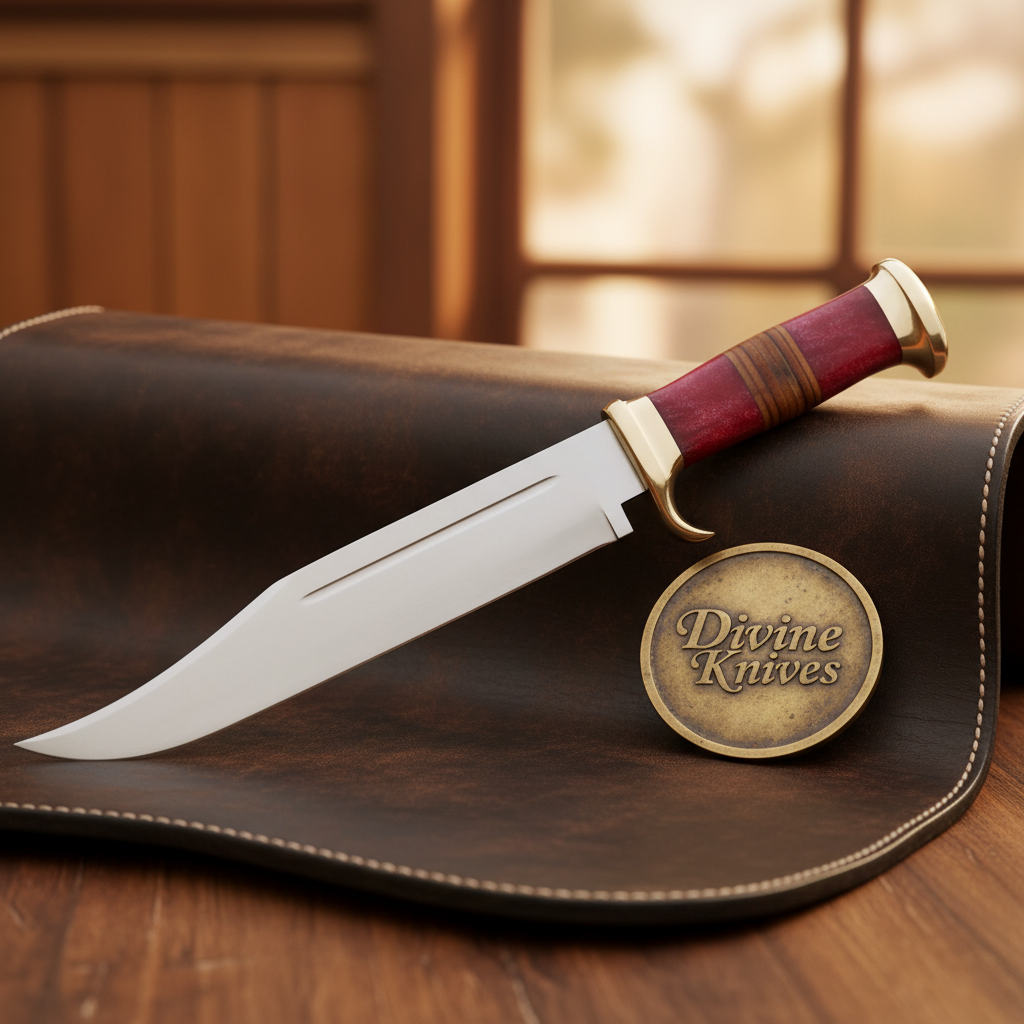 D2 Steel Razor Sharp Bowie with Red Handle