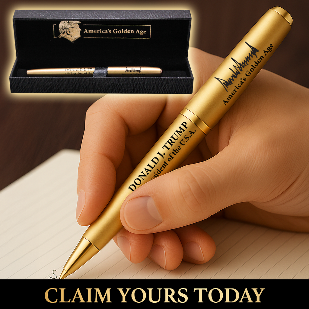 Collectible America's "Golden Age" Presidential Pen by Proud Patriots, featuring patriotic design and historical imagery.
