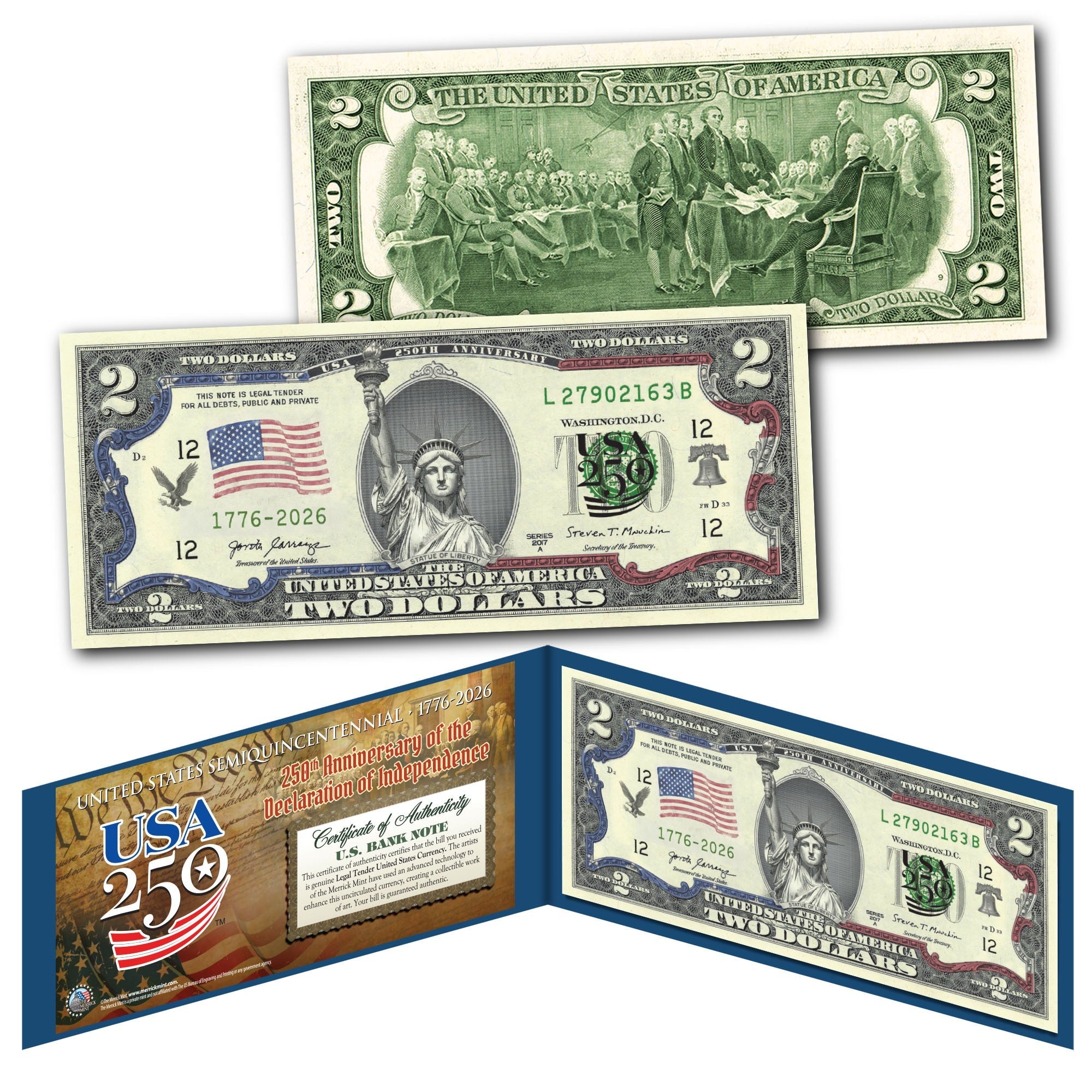 250th Anniversary $2 Bill – Statue of Liberty | Genuine Legal Tender