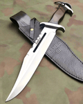 Cskforged Rambo survival knife with D2 steel blade, black handle, and sturdy design for outdoor and survival use.