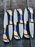 Best Japanese Knife Set – 8" Forged Stainless Steel Blade with Olivewood Epoxy Resin Handle