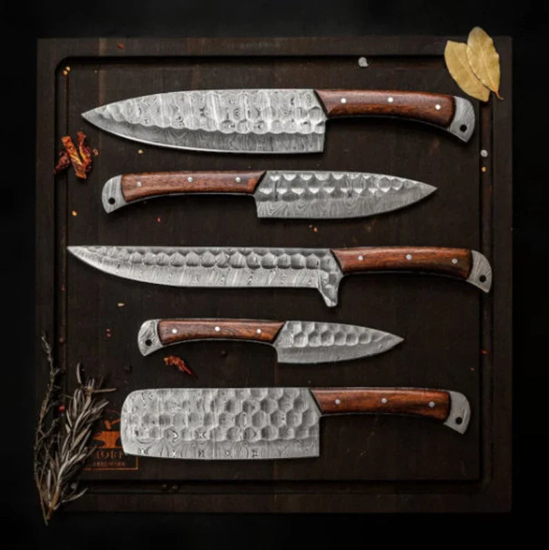 Best Dishwasher Safe Knife Set – 8" Damascus Steel Blade with Bone & Pakkawood Handle