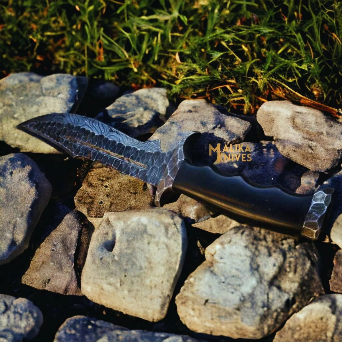 Handforged Damascus Bowie Knife Micarta Handle