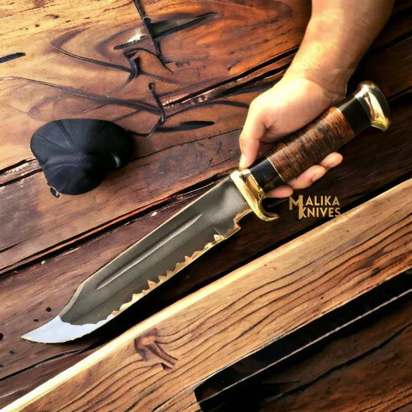 Dundee Style Bowie Knife D2 Steel Acid Etched