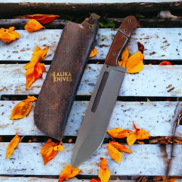 D2 Bowie Knife | Rosewood Handle | Bushcraft Tool.