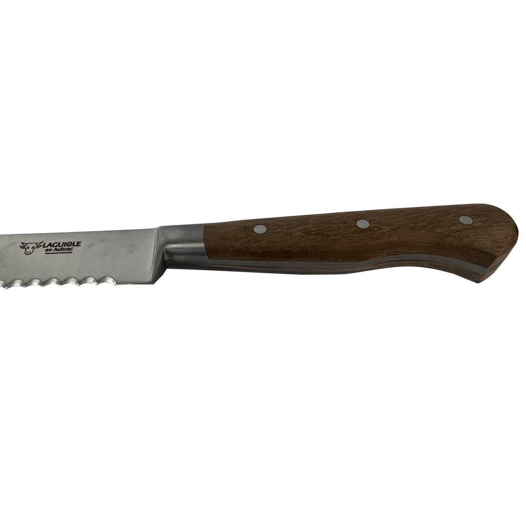 Laguiole en Aubrac Fully Forged Steel Bread Knife With Walnut Handle, 8-Inches
