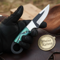 Green Resin Ring Skinner Knife for Hunting and Field Work