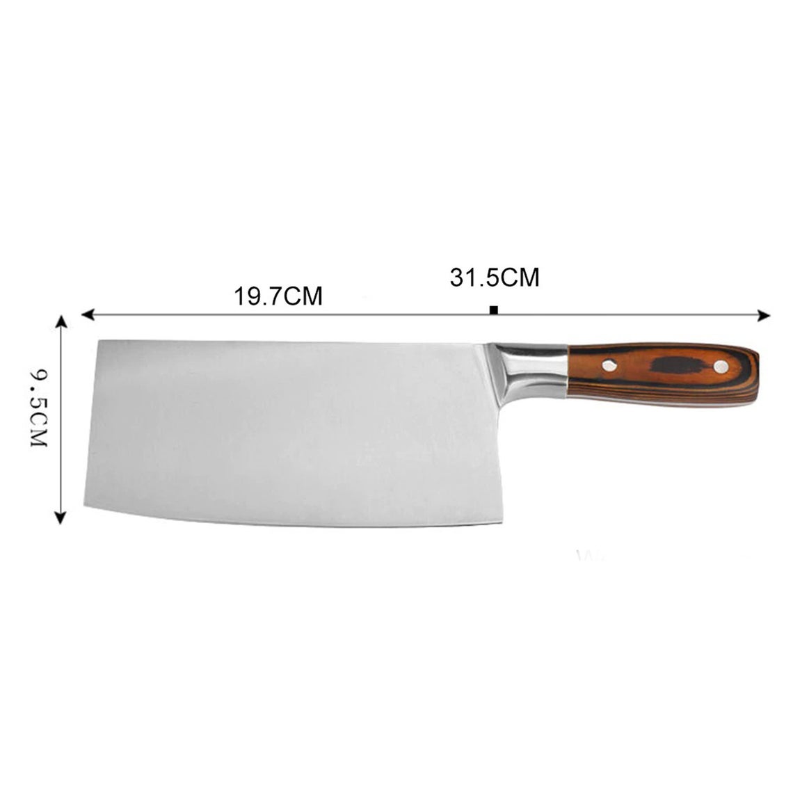 Custom Handmade 1095 Steel Cleaver Knife – 12.5" Butcher’s Essential with Exotic Wood Handle, Steel Bolster & Leather Sheath