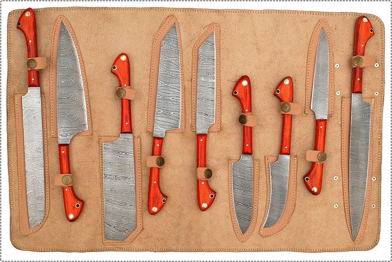 DAMASCUS KITCHEN CHEF KNIVES SET