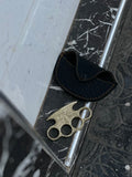 Luxury Handcrafted Brass Knuckle with Engraving & Leather Sheath