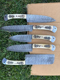 Custom Handmade Damascus Knife Kitchen Set | 9"-13" Blades