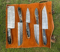 Custom Handmade Damascus Knife Set – Hand-Forged with Resin Handle