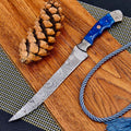 Custom Handmade Damascus Steel Fishing Fillet Knife - 13" with Resin Handle and Damascus Steel Bolster