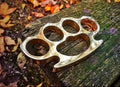 Custom Handmade Brass Knuckle with Belt Loop Leather Case – Solid Brass Self-Defense Tool