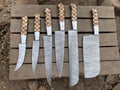 Custom Handmade Damascus Kitchen Knife Set – Elegance & Precision