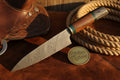 Two Tone Gray and Black Wood Damascus Fixed Blade Knife