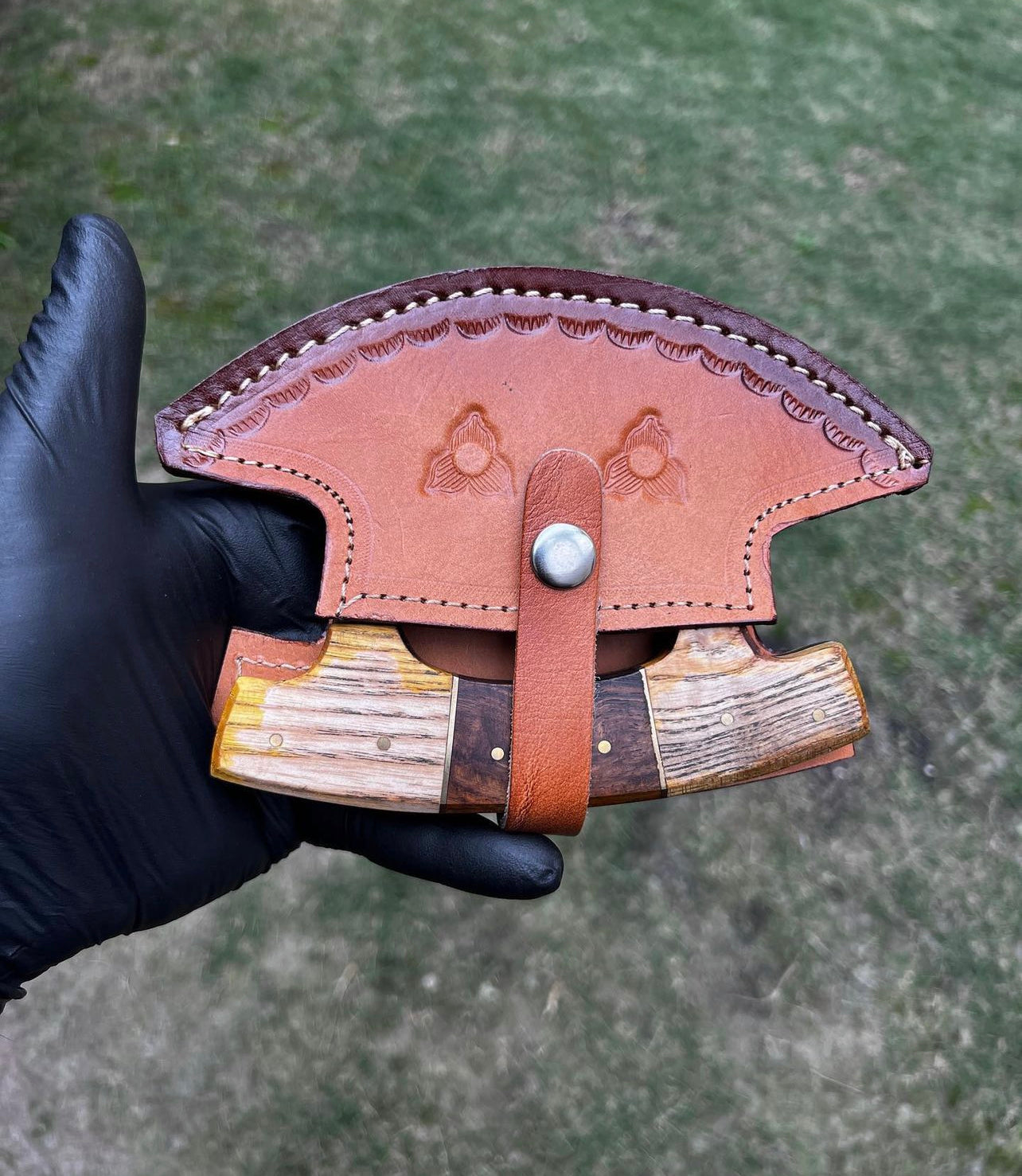 Unique Custom Made Damascus Ulu Knife