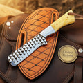 Camel Bone Farrier Rasp Tanto Bull Cutter with Natural Bone Handle